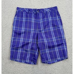 Zero Restriction Shorts Mens Size 33 Purple Plaid Tour Series Golf Loud Outdoor